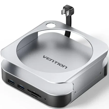 Vention THIHAG Docking Station para Mac Mini, USB-C 10 en 1 con Ranura SSD M.2 NVMe, 4xUSB 3.2, DisplayPort 4K, Lector Tarjetas SD/TF y Jack Audio 3.5mm Vention THIHAG Docking Station para Mac Mini, USB-C 10 en 1 con Ranura SSD M.2 NVMe, 4xUSB 3.2, DisplayPort 4K, Lector Tarjetas SD/TF y Jack Audio 3.5mm